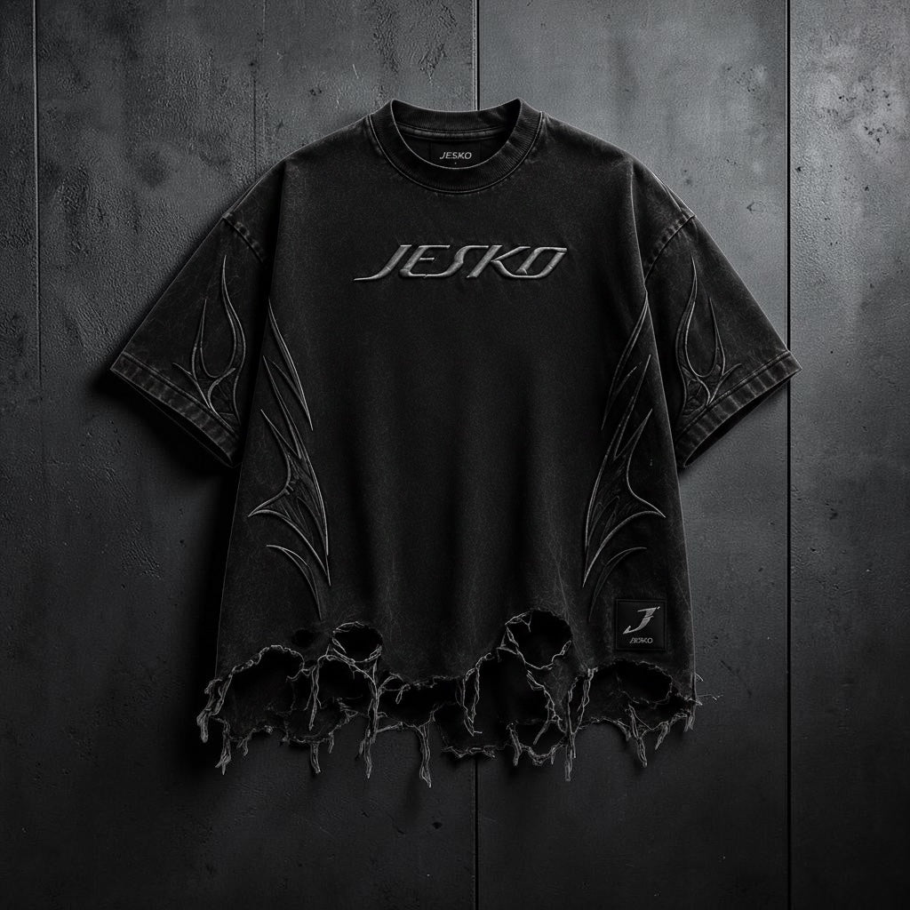 JESKO distressed crop tee